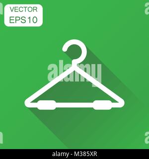 Appendiabiti icona. Il concetto di Business guardaroba hander pittogramma. Illustrazione Vettoriale su sfondo verde con lunga ombra. Illustrazione Vettoriale
