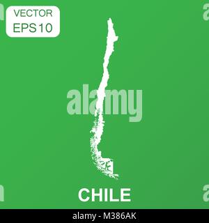 Il Cile icona della mappa. Il concetto di Business Cile pittogramma. Illustrazione Vettoriale su sfondo verde. Illustrazione Vettoriale