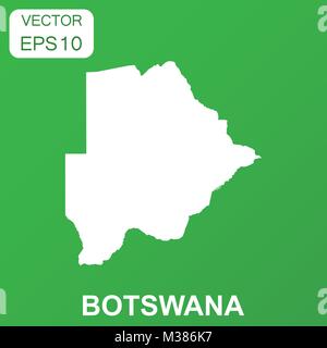 Il Botswana icona della mappa. Il concetto di Business Botswana pittogramma. Illustrazione Vettoriale su sfondo verde. Illustrazione Vettoriale