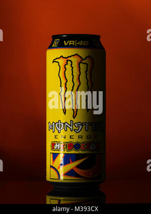 Monster Energy Drink Valentino Rossi in edizione limitata Foto Stock