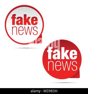 Fake News etichetta di adesivi Illustrazione Vettoriale