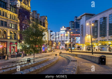 Il Corn Exchange e Printworks, Exchange Square, Manchester, Greater Manchester, Inghilterra, Regno Unito Foto Stock