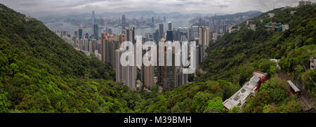 Vista dal Victoria Peak, Hong Kong Foto Stock