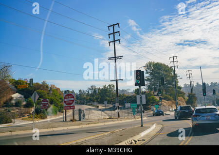 Los Angeles, DIC 31: grande segno di non entrare in modo errato sul dicembre 31, 2017 a Los Angeles in California Foto Stock