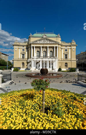 Il croato Teatro Nazionale Ivan pl. Zajc a Rijeka Foto Stock