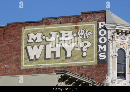 MJB caffè perché? Segno fantasma di Oakland, California Foto Stock