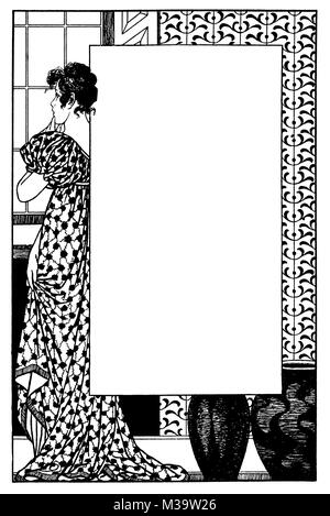 Design per il confine di una pagina stampata, da C Thompson di Copenhagen del 1895 lo studio di una rivista illustrata di belle e arte applicata Foto Stock