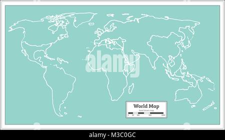 Retrò mappa del mondo. Illustrazione Vettoriale. Illustrazione Vettoriale