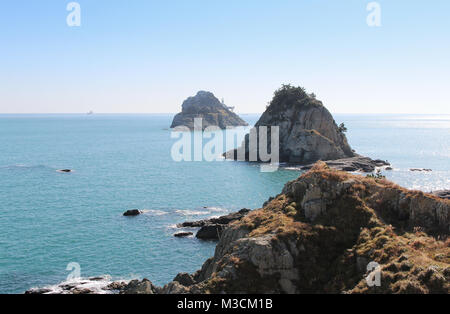 Mezzi Oryukdo cinque-sei island e le isole in Busan, Corea del Sud Foto Stock