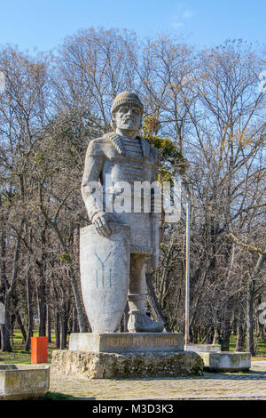 Un monumento di Khan Asparuh della Bulgaria Varna 09.02.2018 Foto Stock