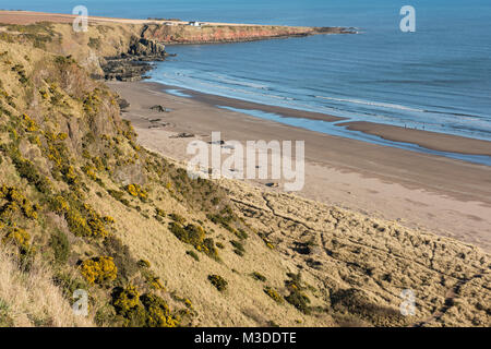 San Ciro spiaggia vista dalla scogliera. Foto Stock