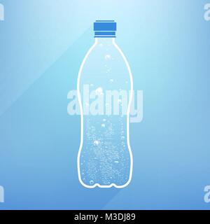 Bottiglia di acqua con bolle Illustrazione Vettoriale