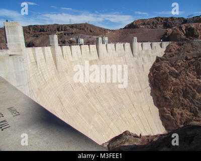 La diga di Hoover parete Boulder City Nevada USA Foto Stock