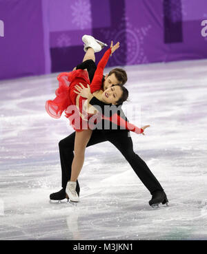 Gangneung, Corea del Sud. Xi Febbraio, 2018. YURA MIN E ALEXANDER GAMELIN della Corea del Sud in azione durante il Team danza su ghiaccio, breve rassegna di danza a Gangneung Ice Arena durante il 2018 Pyeongchang Giochi Olimpici Invernali. Credito: Scott Kiernan Mc/ZUMA filo/Alamy Live News Foto Stock