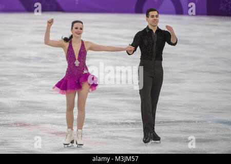 CAPPELLINI Anna/LANOTTE Luca (ITA), pattinaggio artistico, evento di Team la danza su ghiaccio breve danza, giochi olimpici invernali PyeongChang 2018, Gangneung Ice Arena, Corea del Sud il 11 febbraio, 2018. Credito: Enrico Calderoni/AFLO/Alamy Live News Foto Stock