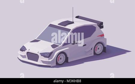 Vettore low poly rally car racing Illustrazione Vettoriale