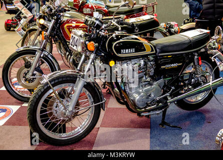 Motociclette presso la trentottesima Carol Nash Bristol classic bike show Yamaha XS650 Foto Stock