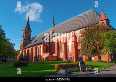 Cattedrale gotica, Kant Isola, Kaliningrad, Russia. Famoso punto di riferimento, famosa destinazione di viaggio. Centro della citta'. Vista di Kant isola. Paesaggio di Kal Foto Stock