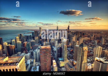 Sullo skyline di Chicago prese nel 2015 Foto Stock