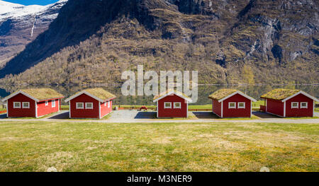 Camping cabine in Norvegia Foto Stock