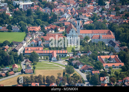 Vista aerea della chiesa Marienmünster Baviera, Germania Foto Stock
