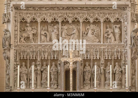 Dettaglio dell altare maggiore, la chiesa di San Martino, Landshut, Baviera, Germania Foto Stock