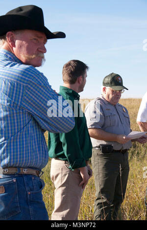 Nero-footed Ferret Festival. Parco nazionale Badlands commemorato la riscoperta del nero-footed furetti nel selvaggio con un furetto Festival. Foto Stock