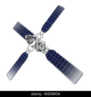 Satellite isolati su sfondo bianco. 3D'illustrazione. Foto Stock