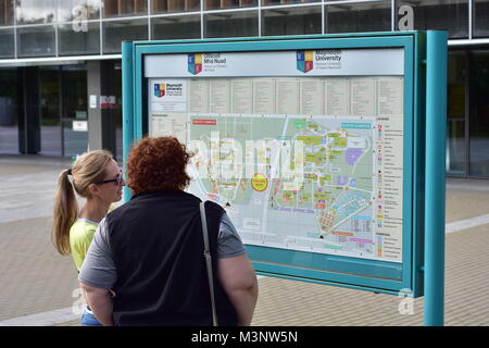 Gli ospiti presso il campus mappa del sito di Maynooth università nella città di Maynooth in Irlanda. Foto Stock