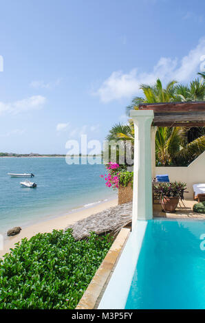 'Beach House è la casa vacanze della principessa Carolina di Monaco. Situato sulla piccola isola di Shela, adiacente isola di Lamu nella maggior Lamu Arch Foto Stock