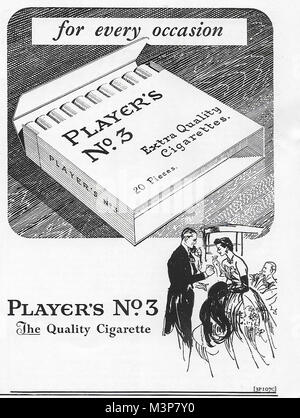 Il giocatore numero 3 di sigaretta, annuncio pubblicità nel paese di vita magazine UK 1951 Foto Stock