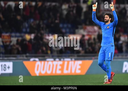 Roma, Italia. 12 Feb, 2018. Serie A Roma Benevento-Olimpic Stadium-Rome - 11 feb 2018 Nella foto Allison Becker Foto fotografo01 Credit: Indipendente Agenzia fotografica/Alamy Live News Foto Stock