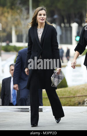 Mostoles, Madrid, Spagna. 12 Feb, 2018. Regina Letizia di Spagna frequentare la consegna della nazionale di innovazione e Design Awards 2017 presso il Teatro del Bosque il 12 febbraio 2018 a Mostoles, Spagna Credit: Jack Abuin/ZUMA filo/Alamy Live News Foto Stock