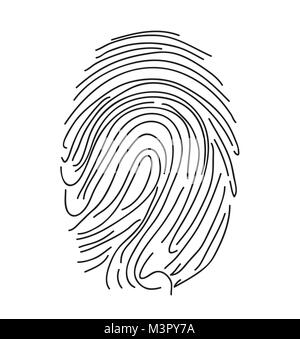 Icona di impronte digitali. Semplice illustrazione vettoriale Illustrazione Vettoriale