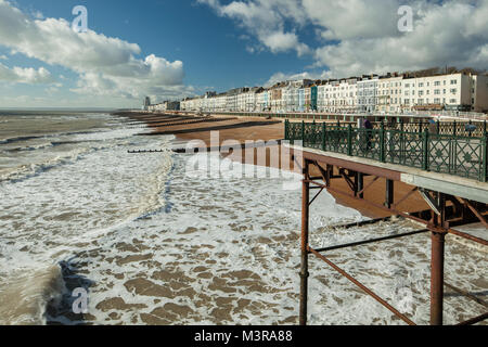 Hastings seafront, East Sussex, Inghilterra. Foto Stock