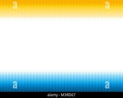 Blu moderno sfondo giallo con le onde del mare e sole Illustrazione Vettoriale