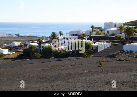 La valle di Tabayesco con le sue case bianche, Lanzarote Foto Stock