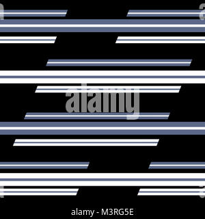 La tecnica digitale astratta strisce geometrica perfetta design pattern in blu e i colori nero e bianco Foto Stock