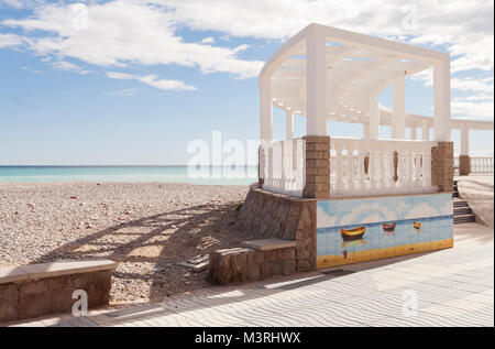 Gazebo in Moncofa beach, Spagna Foto Stock