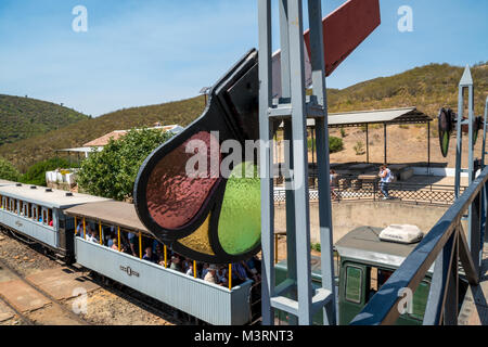 Touristric treno di Riotinto ferrovia. Riotinto, provincia di Huelva, Andalusia, Spagna Foto Stock