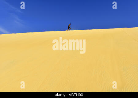 Idoneità in esecuzione sul deserto area di dune Foto Stock