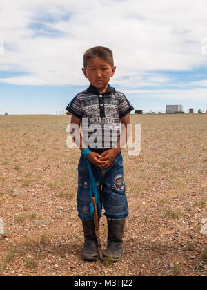 Ragazzo mongolo Foto Stock