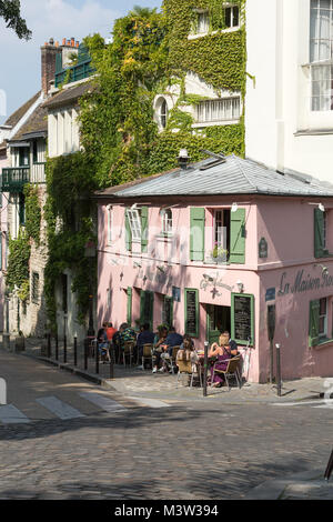 Parigi - La Maison Rose, un famoso cafe restaurent di Montmartre Foto Stock