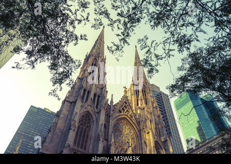 Le strutture architettoniche di Saint Patrick Cattedrale nella città di New York New York Foto Stock