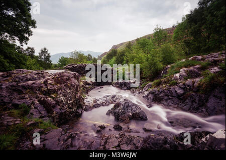 Ponte Ashness Lake District Regno Unito prese nel 2015 Foto Stock