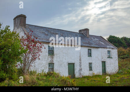 Traditional Irish cottage, Bunbeg, Gweedore, County Donegal, Irlanda. Foto Stock