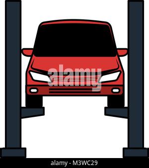 Auto nella piattaforma di sincronizzazione Illustrazione Vettoriale