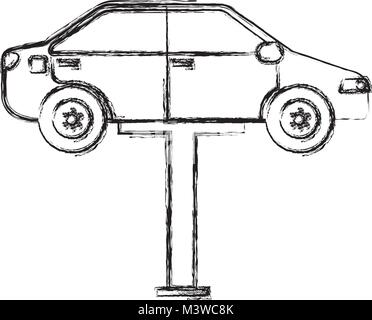 Auto nella piattaforma di sincronizzazione Illustrazione Vettoriale