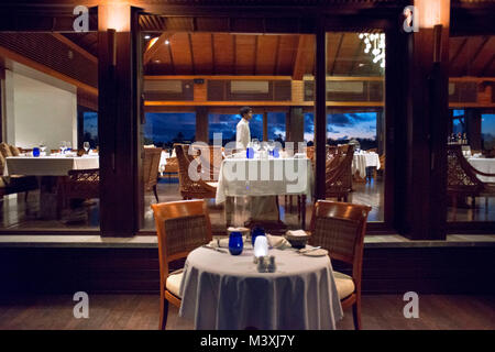 Il Residence Hotel e Resort ristorante, Gaafu Alifu Atoll. Isole delle Maldive. Foto Stock