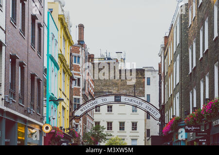 LONDON, Regno Unito - agosto, 8th, 2015: dettaglio di Carnaby Street nel centro di Londra Foto Stock